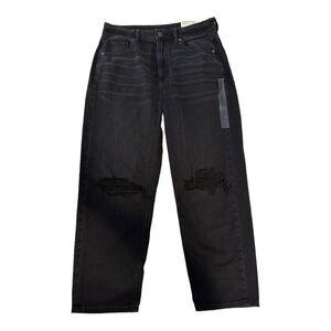 American Eagle Mom Straight Jeans Comfort Stretch Waistband Size 12 Short